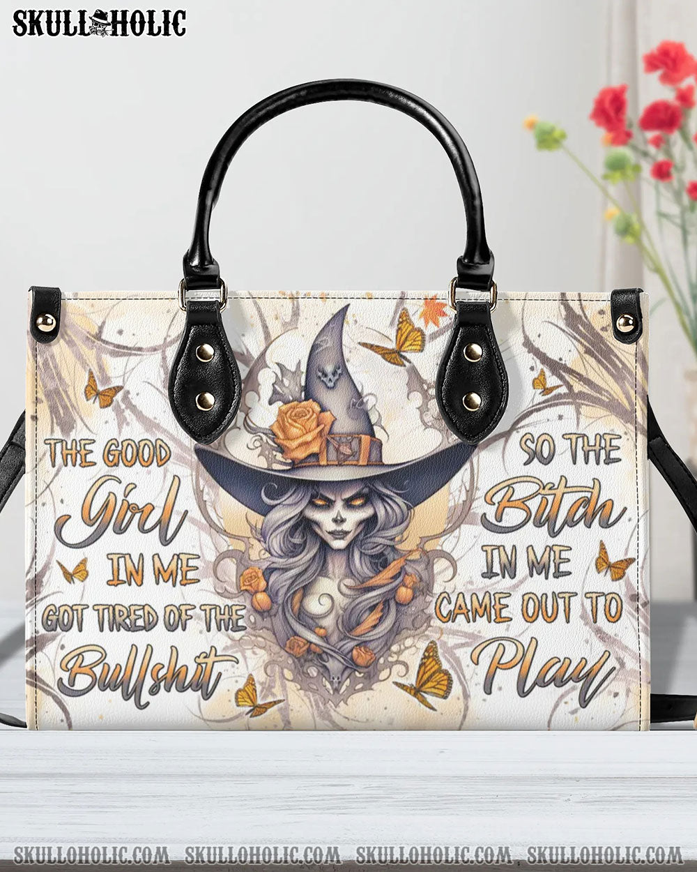 THE GOOD GIRL IN ME GOT TIRED WITCH HALLOWEEN LEATHER HANDBAG - YHLN1208244