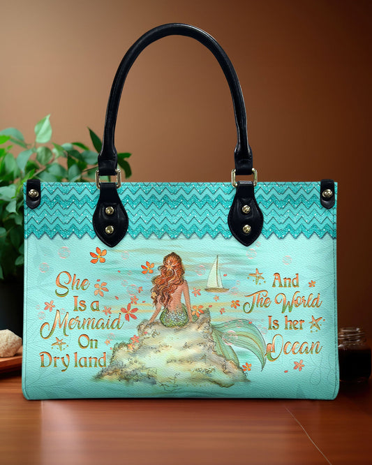 She Is A Mermaid Leather Handbag