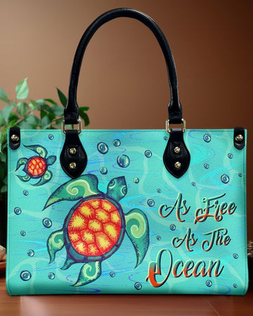 As Free As The Ocean Leather Handbag