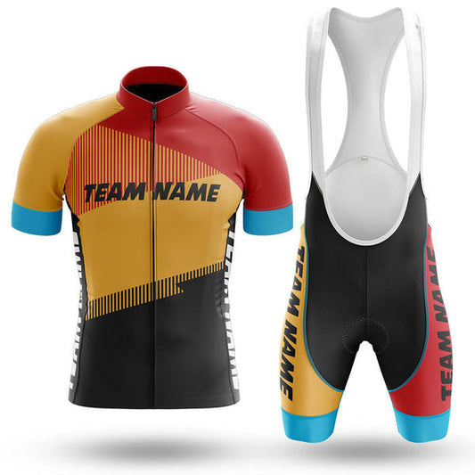 BigCrowns | Yellow Red Cycling Short Sleeve Custom Name Cycling Kit