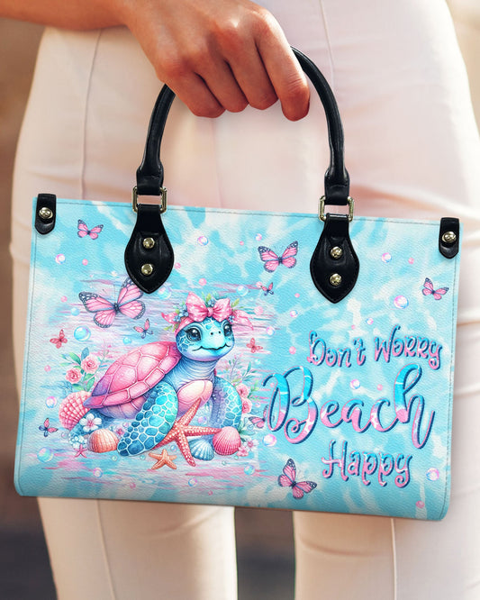 Don'T Worry Beach Happy Turtle Leather Handbag