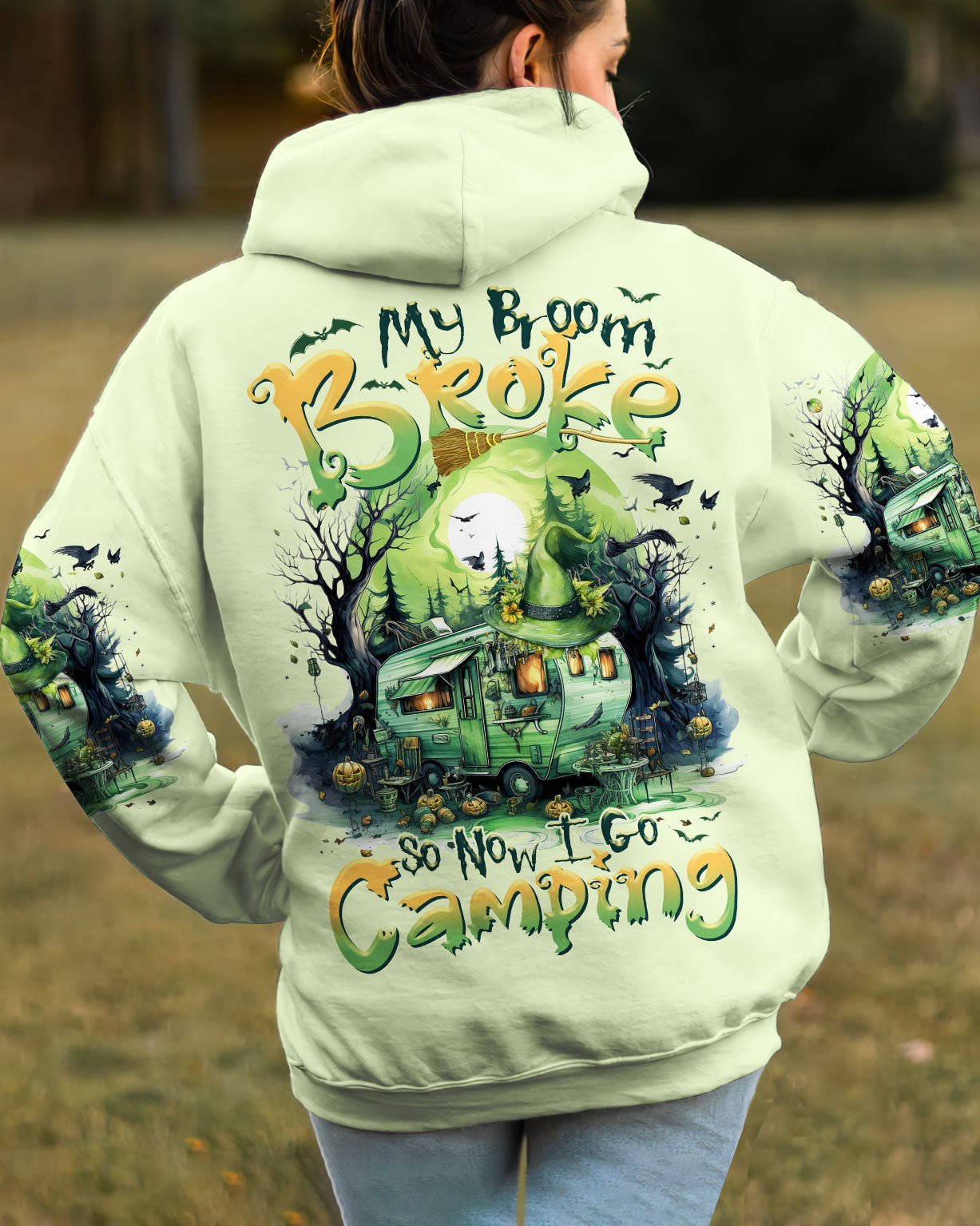 MY BROOM BROKE SO NOW HALLOWEEN CAMPING ALL OVER PRINT - TLTR1408233