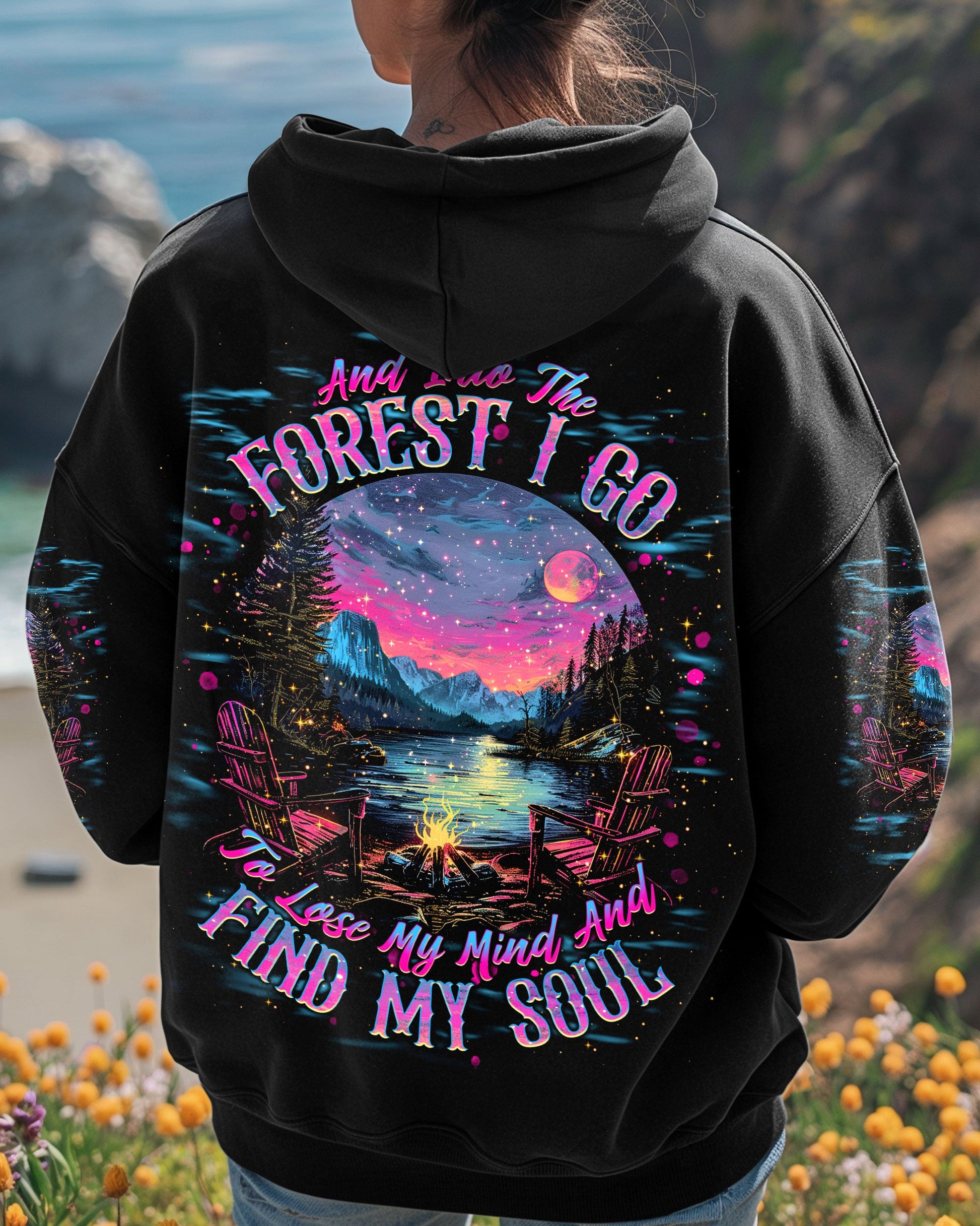 AND INTO THE FOREST I GO CAMPFIRE ALL OVER PRINT - TLNT1902251
