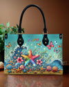 Starfish Floral Waves Leather Handbag
