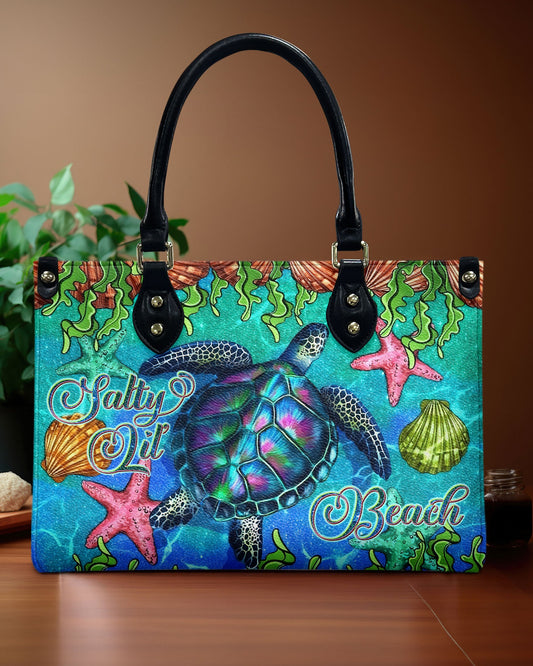 Salty Lil' Beach Turtle Leather Handbag