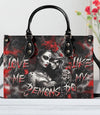 LOVE ME LIKE MY DEMONS DO LEATHER HANDBAG - YHDU0409244