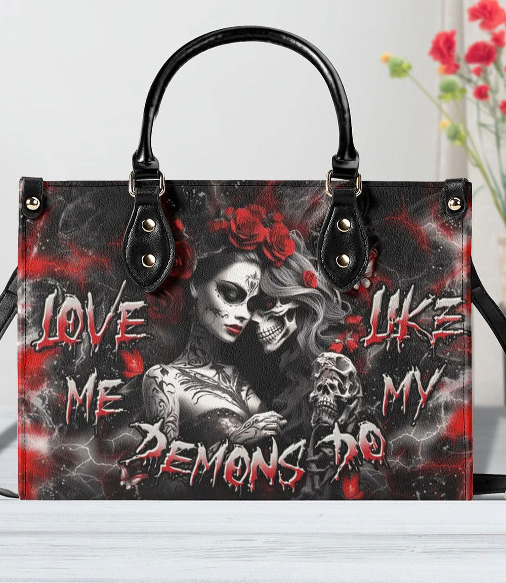 LOVE ME LIKE MY DEMONS DO LEATHER HANDBAG - YHDU0409244