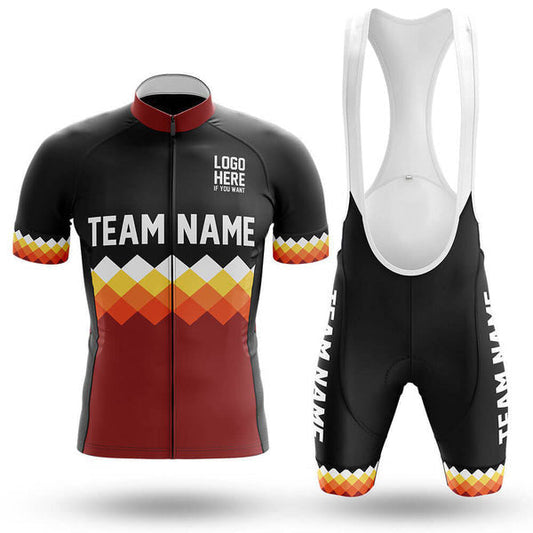 BigCrowns | Black Red Cycling Short Sleeve Custom Name Cycling Kit