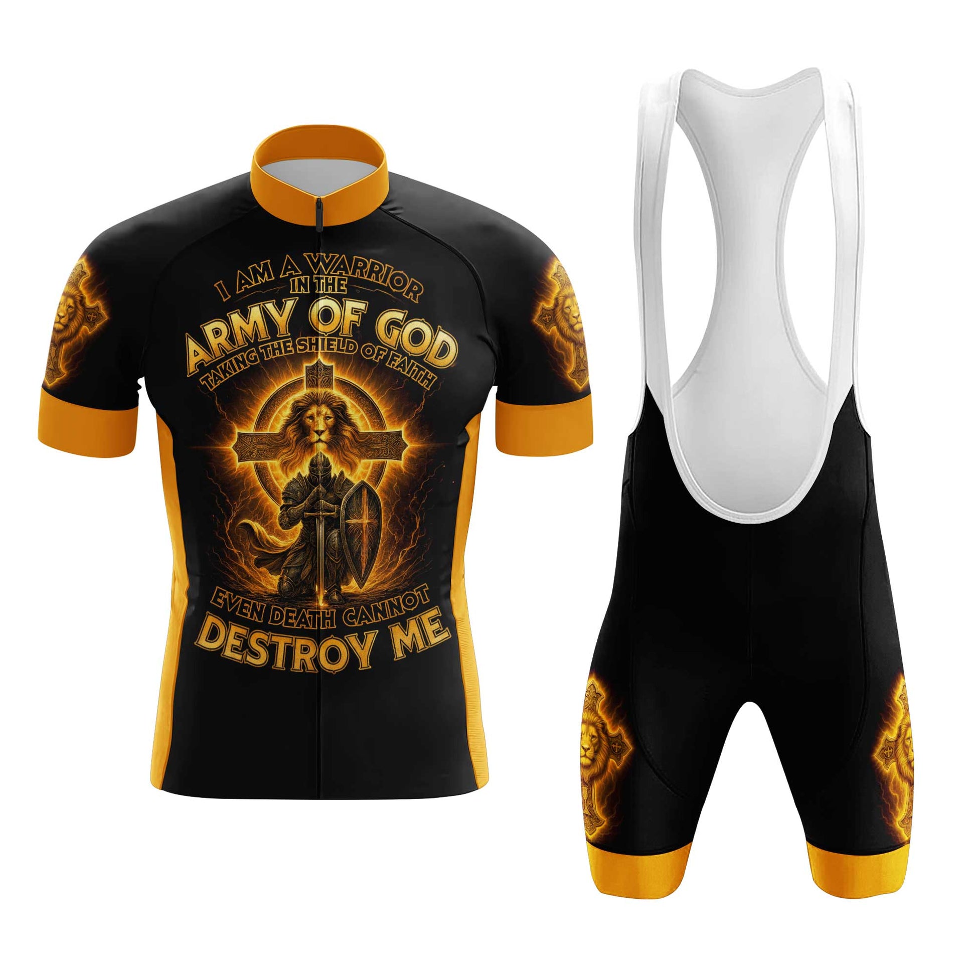 Army Of God Men's Cycling Jersey Set, Road Bike Cycling Kit for Men, Biking Outfit, Bicycle Suit, Team Racing Uniform