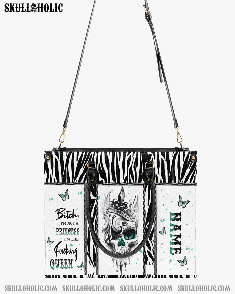 B I'M NOT A PRINCESS I'M THE F QUEEN LEATHER HANDBAG - YHKD2703241