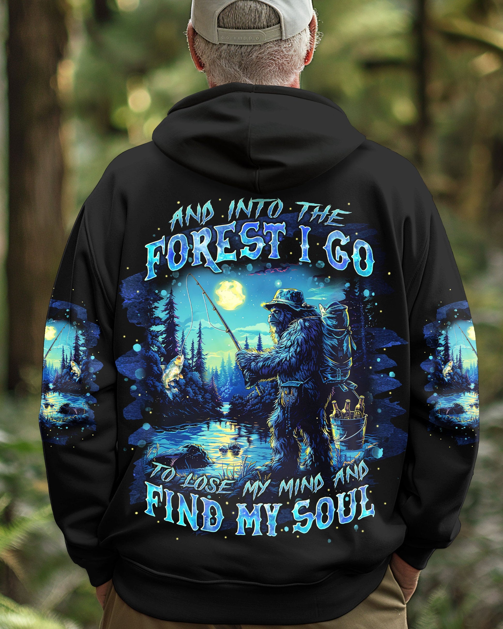 AND INTO THE FOREST I GO BIGFOOT FISHING ALL OVER PRINT - TLNT2102251