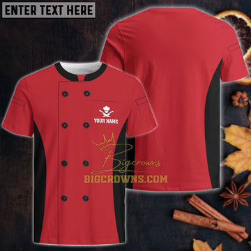 BigCrowns | Black And Red V01 Personalized Chef Shirt