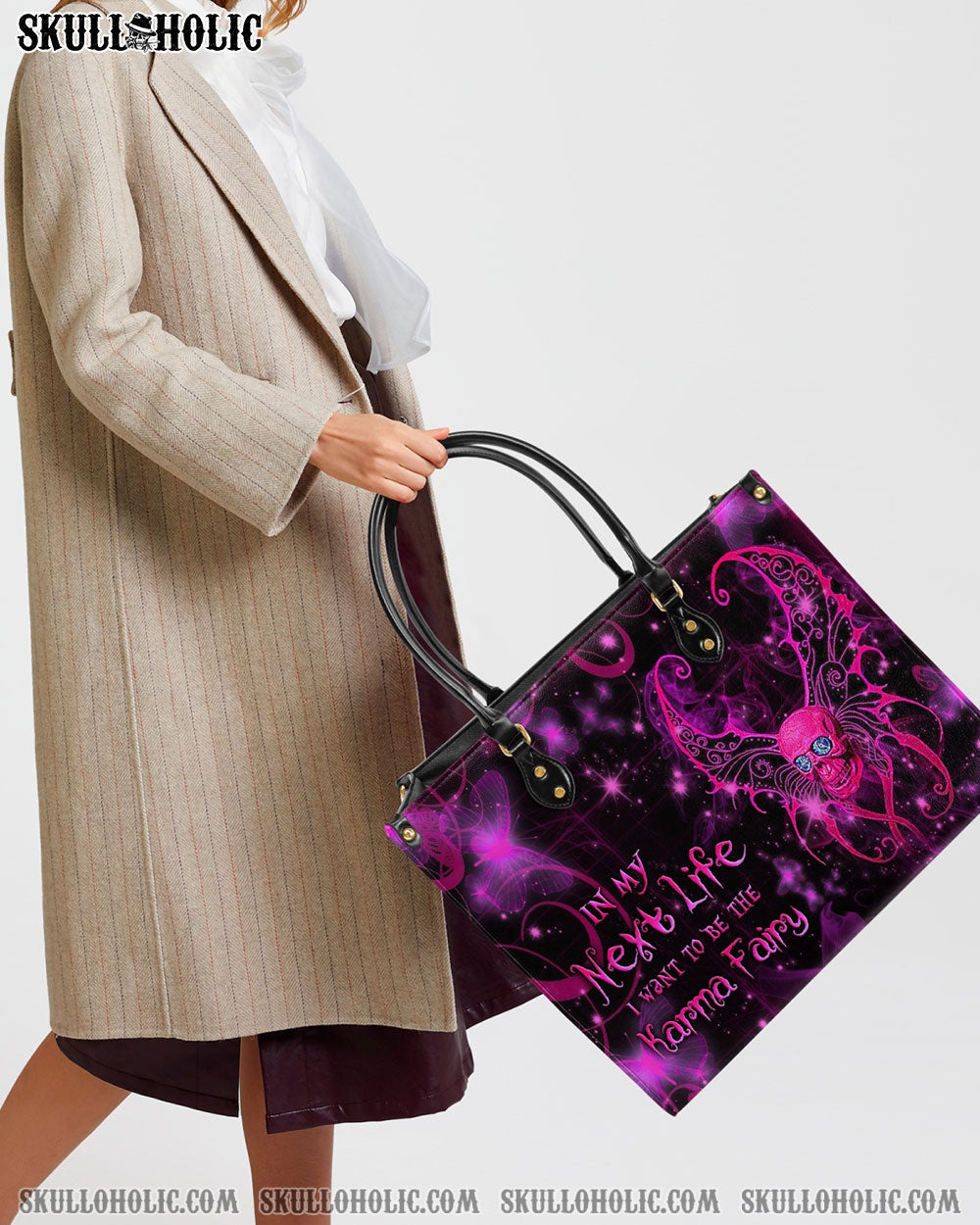 KARMA FAIRY SKULL LEATHER HANDBAG - YHLN2503242