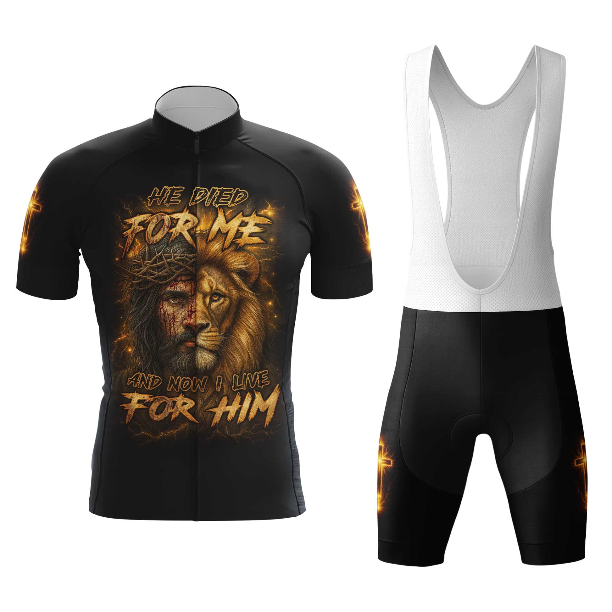 Jesus Lion Men's Cycling Jersey Set, Road Bike Cycling Kit for Men, Biking Outfit, Bicycle Suit, Team Racing Uniform