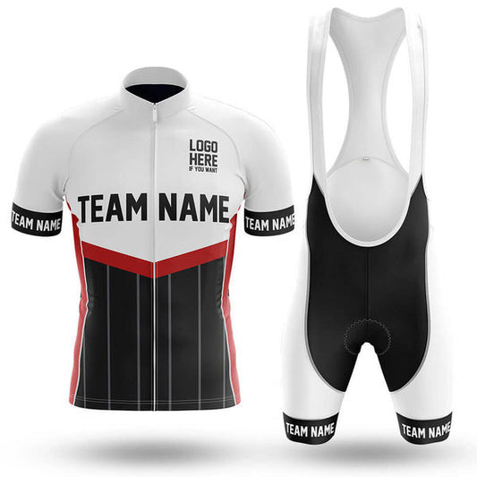 BigCrowns | Black Red White Cycling Short Sleeve Custom Name Cycling Kit