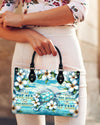 Smell The Sea Feel The Breeze Turtle Leather Handbag