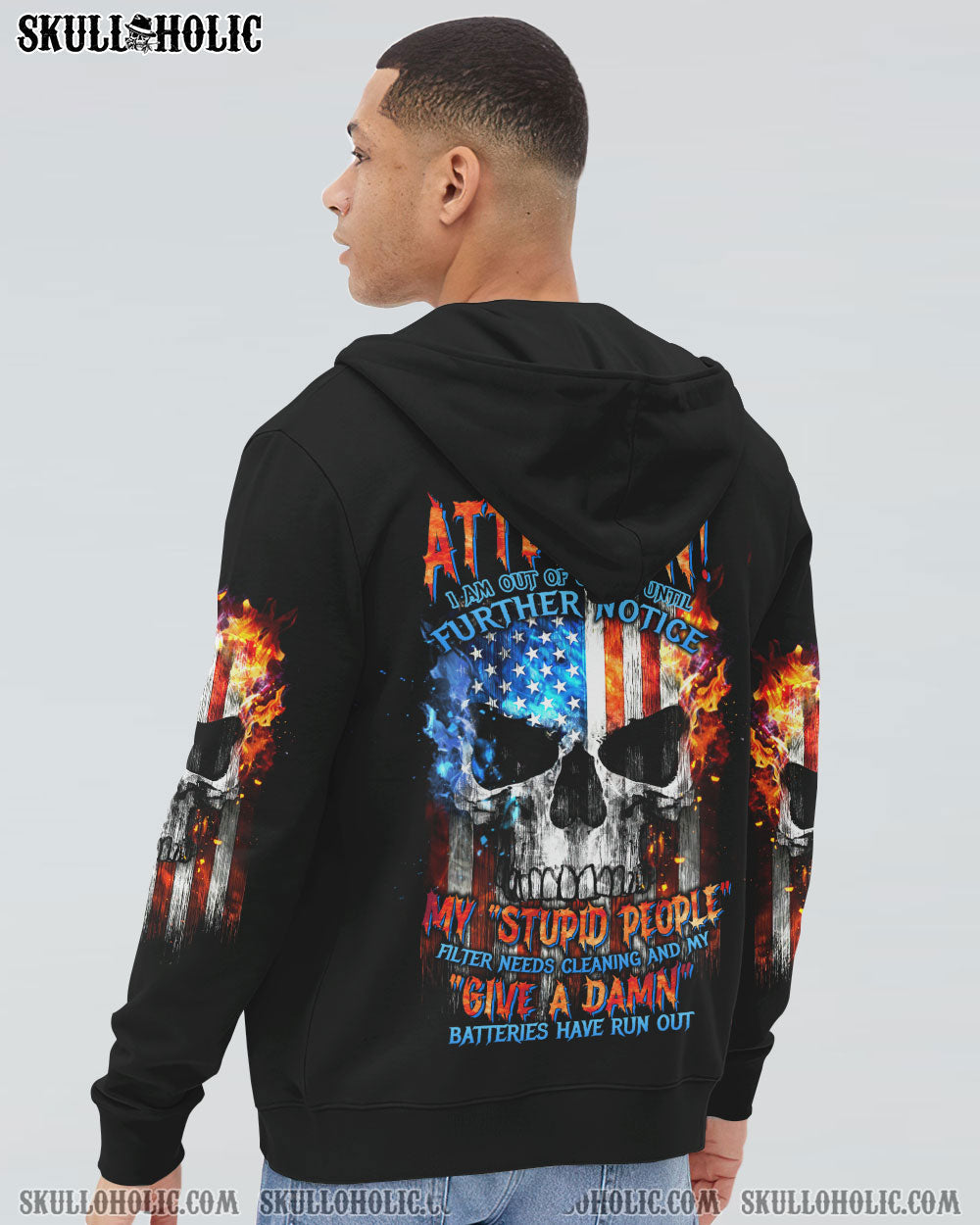 ATTENTION I AM OUT OF ORDER SKULL FLAG ALL OVER PRINT - TLTW2704233