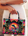 Smell The Sea Feel The Breeze Dolphin Leather Handbag