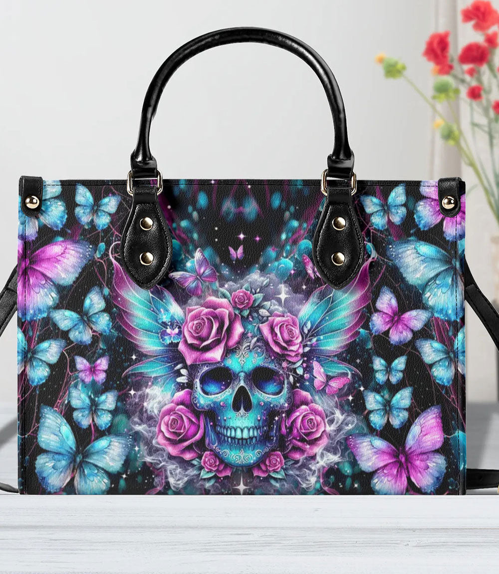 SKULL ROSES LEATHER HANDBAG - YHDU1406243