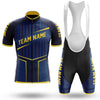 BigCrowns |  Navy Yellow Line Cycling Short Sleeve Custom Name Cycling Kit