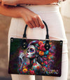 SUGAR SKULL FLOWER ART LEATHER HANDBAG - TLNO0211244