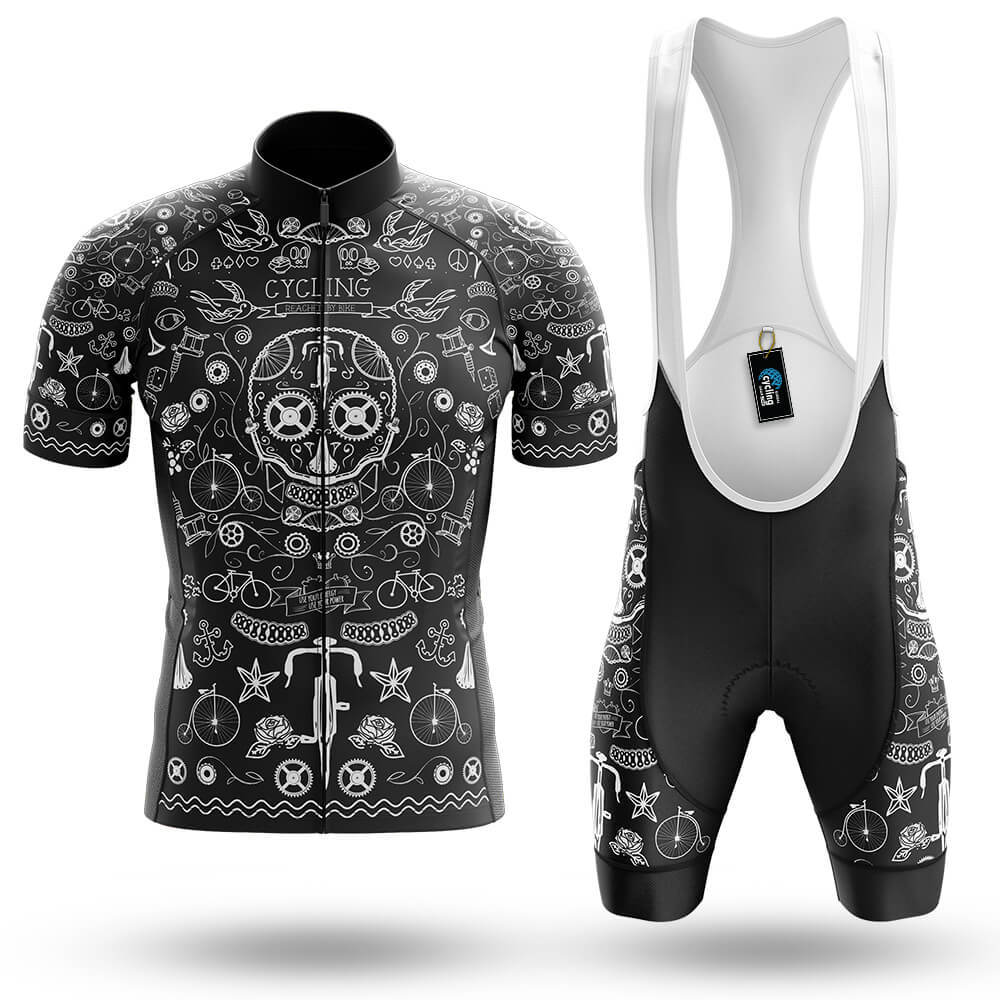 Black Tattoo Cycling Jersey - Men's Cycling Kit