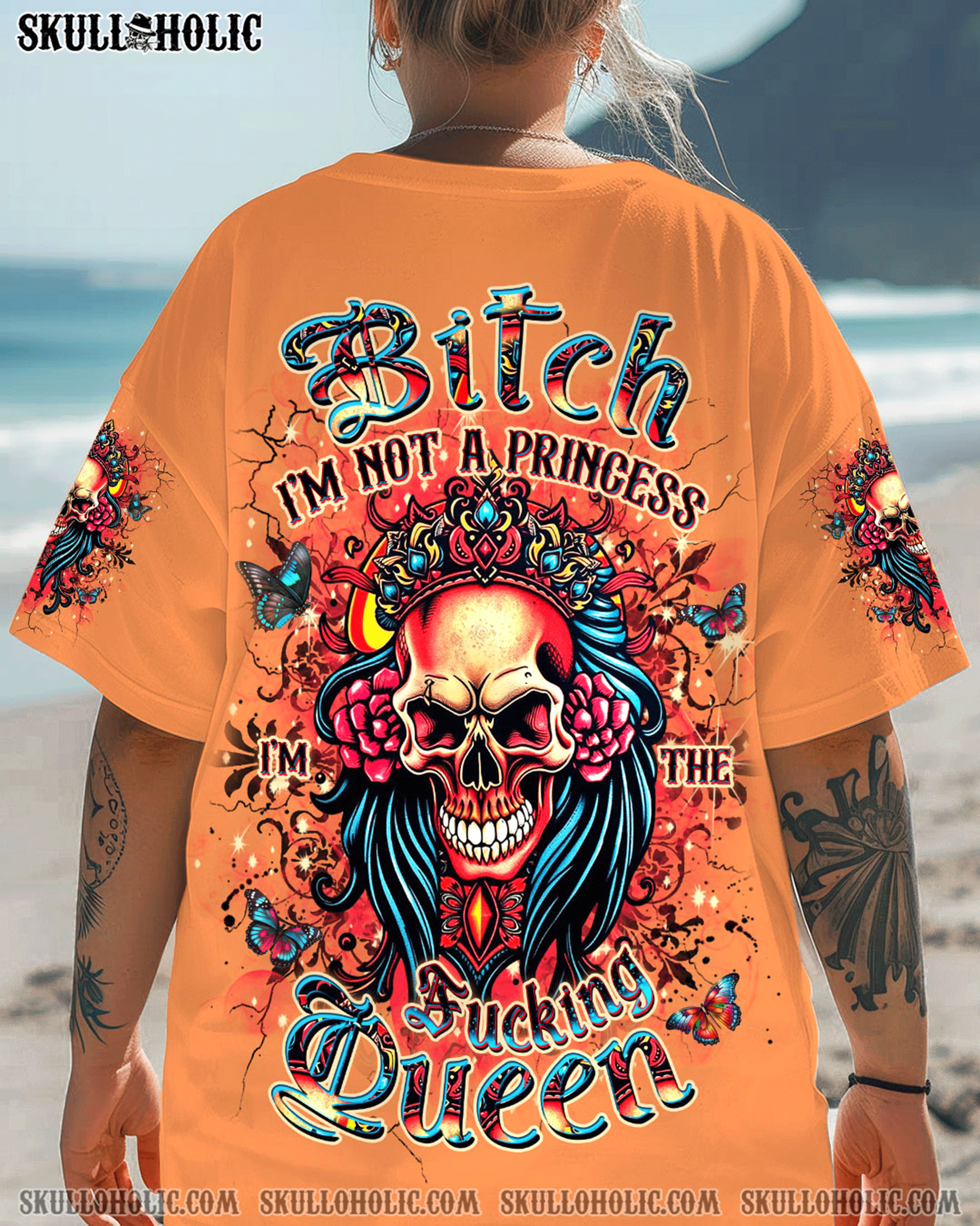 I'M THE F QUEEN SKULL ALL OVER PRINT - YHDU0204253