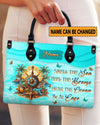 Smell The Sea Feel The Breeze Leather Handbag