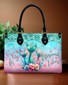 Salty Air And Mermaid Vibes Leather Handbag