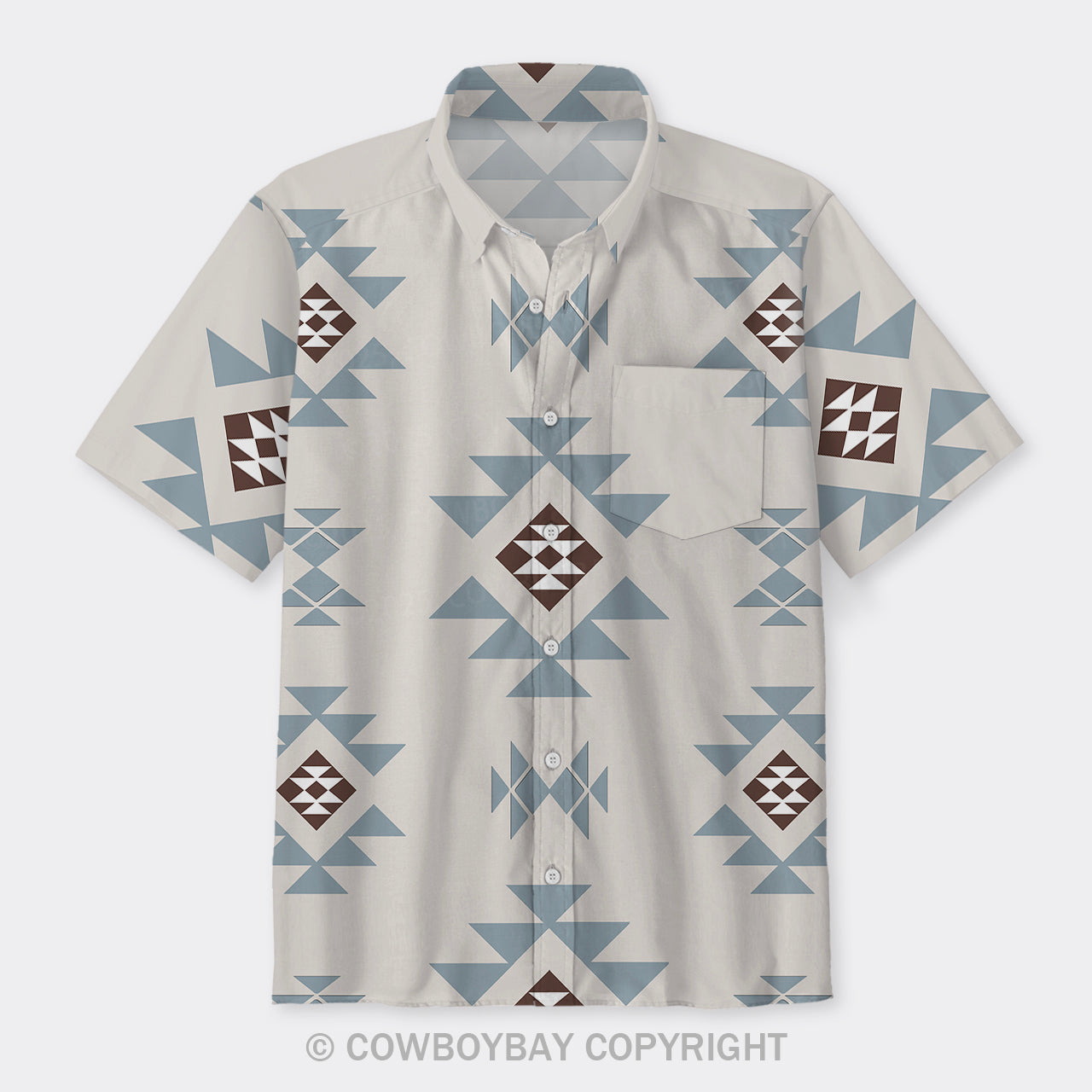 Aztec Pattern Design Button Up Shirts_3