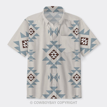 Aztec Pattern Design Button Up Shirts_3