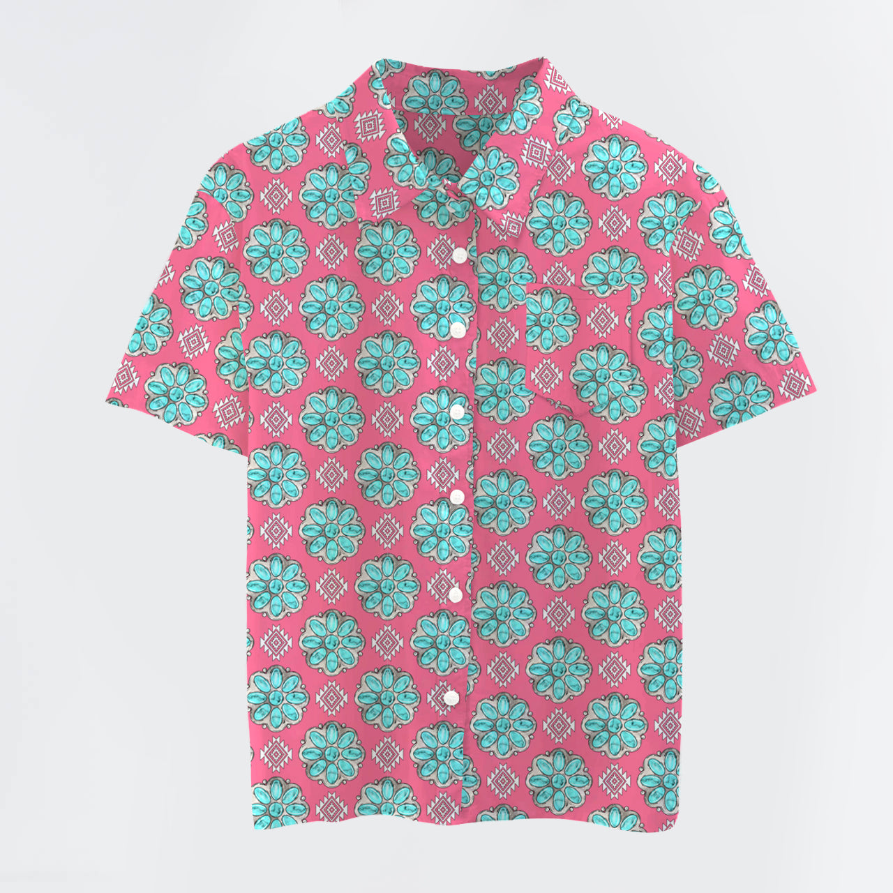 Western Turquoise Button Up Shirts