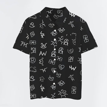 Garbled Symbol Button Up Shirts