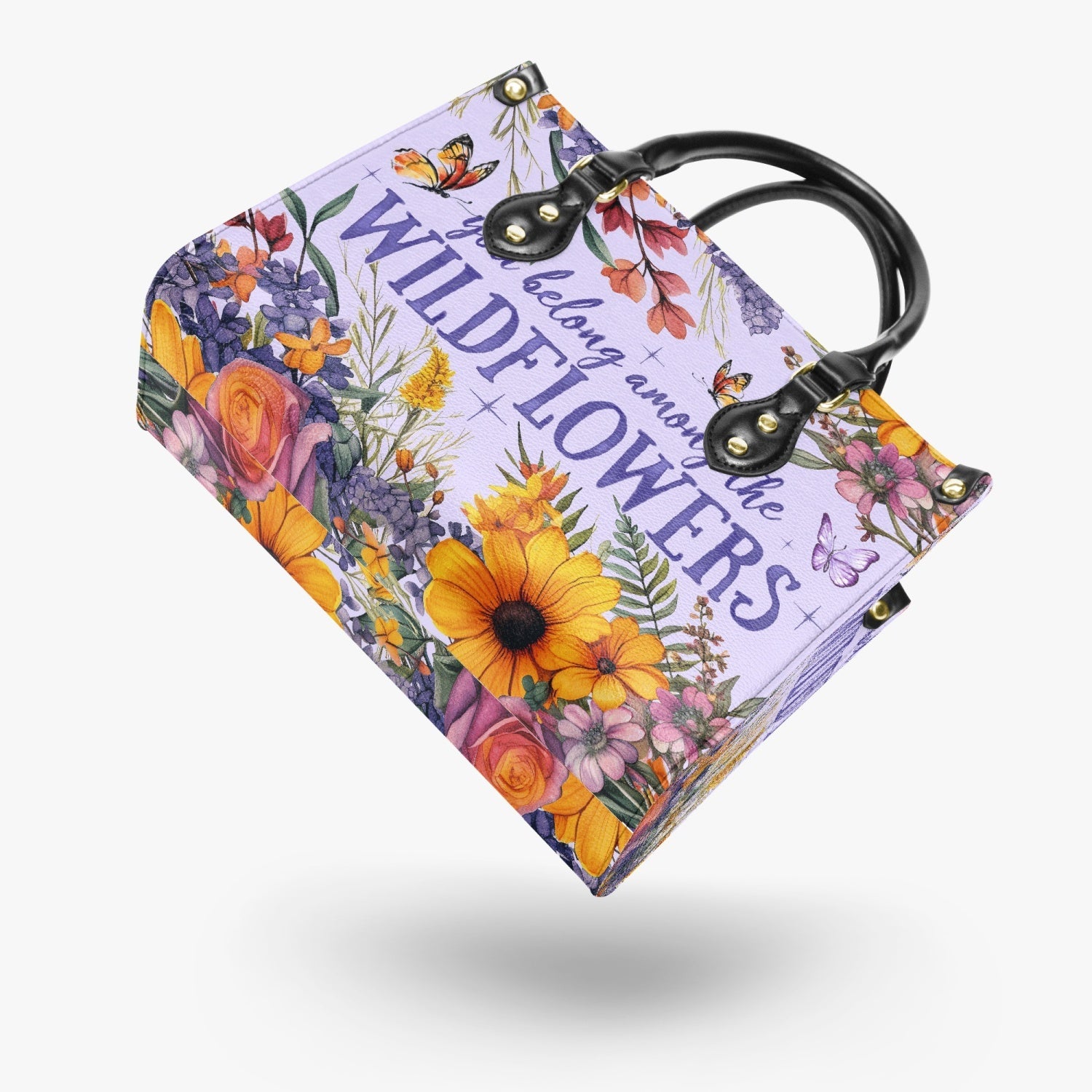 Bigcrowns YOU BELONG AMONG THE WILDFLOWERS LEATHER HANDBAG TY2503242