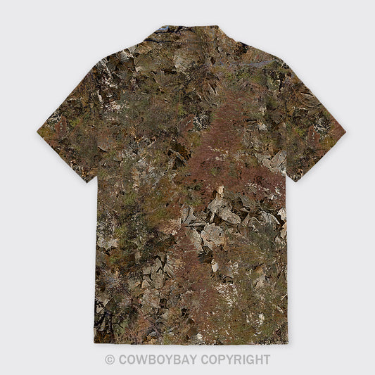 Withered Leaves Pattern Button Up Shirts
