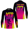 Pink MTB racing jersey girls boys UPF30+ mountain bike gear mens cycling jersey kids riding shirt| SLC277