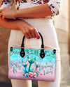 Salty Air And Mermaid Vibes Leather Handbag