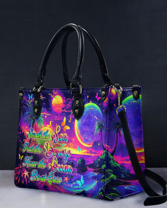 Smell The Sea Feel The Breeze Leather Handbag