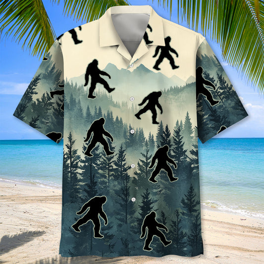 Funny Bigfoot Sasquatch In the Jungle Hawaiian Shirt