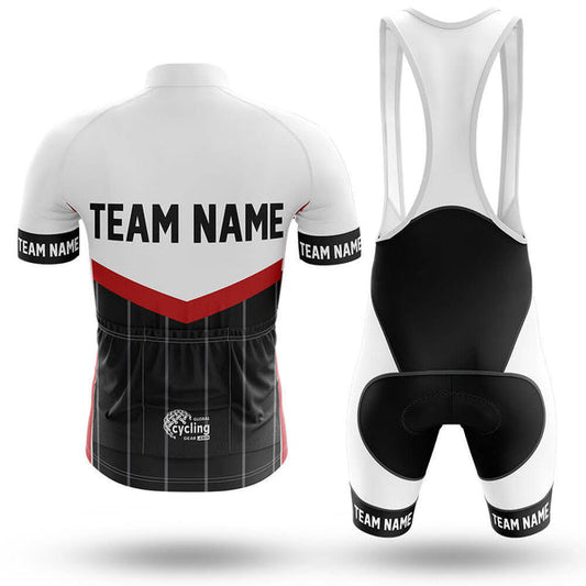 BigCrowns | Black Red White Cycling Short Sleeve Custom Name Cycling Kit