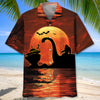 Halloween Bigfoot Riding on Lochness Monster and Alien Hawaiian Shirt
