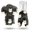 Happy Emoticon Cat Men's Cycling Jersey Set, Road Bike Cycling Kit for Men, Biking Outfit, Bicycle Suit, Team Racing Uniform