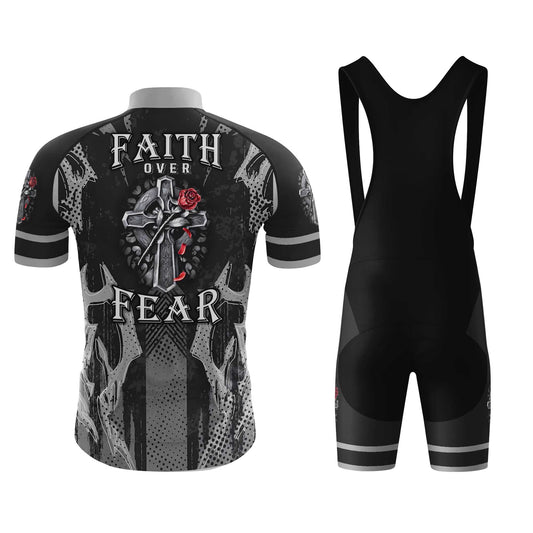 Faith Over Fear Men's Cycling Jersey Set, Road Bike Cycling Kit for Men, Biking Outfit, Bicycle Suit, Team Racing Uniform