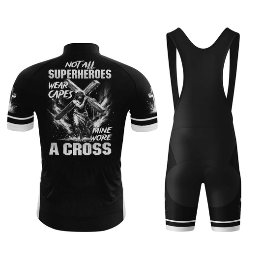 Jesus Cross Men's Cycling Jersey Set, Road Bike Cycling Kit for Men, Biking Outfit, Bicycle Suit, Team Racing Uniform