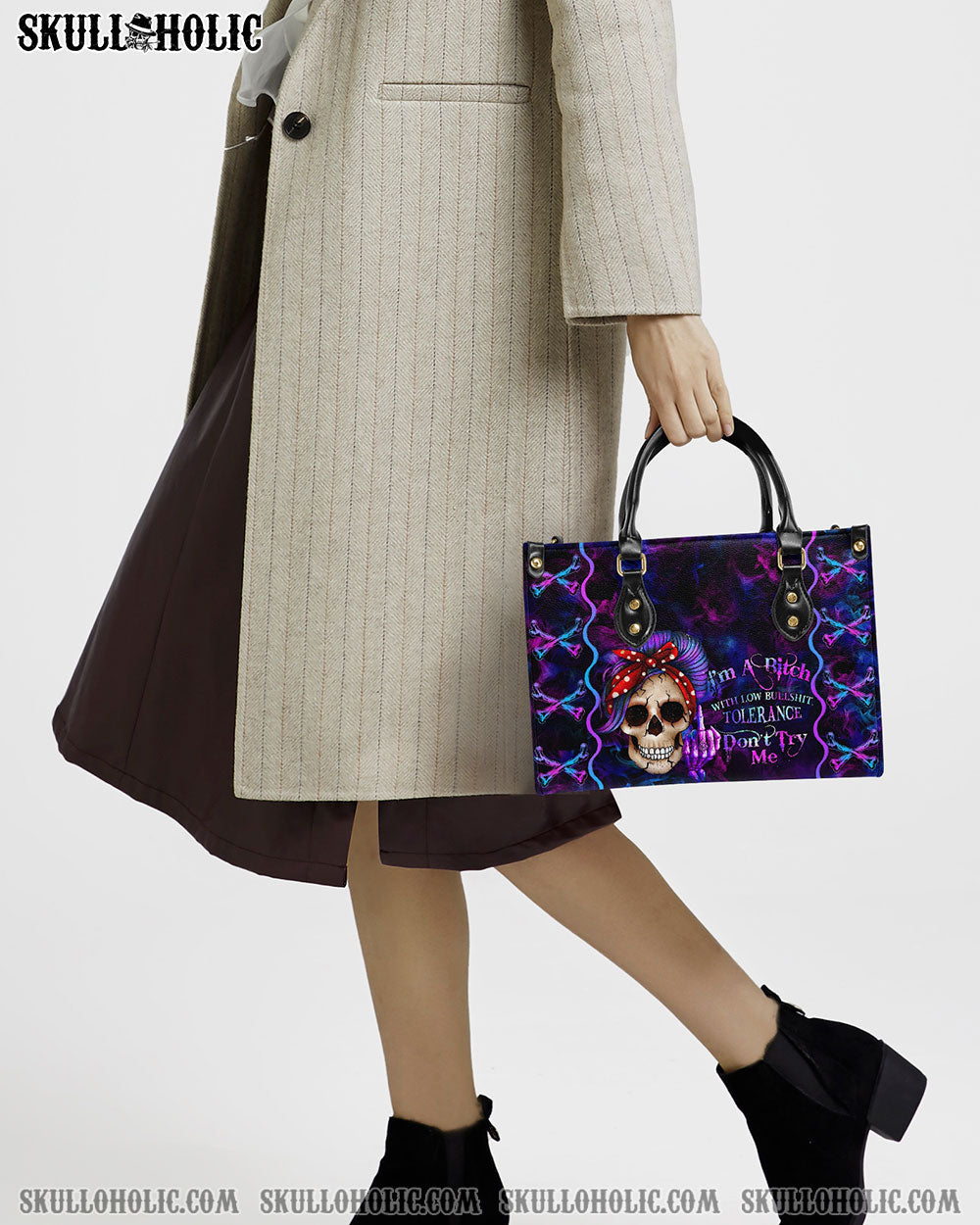 I'M A B DON'T TRY ME LEATHER HANDBAG - YHHN2703242