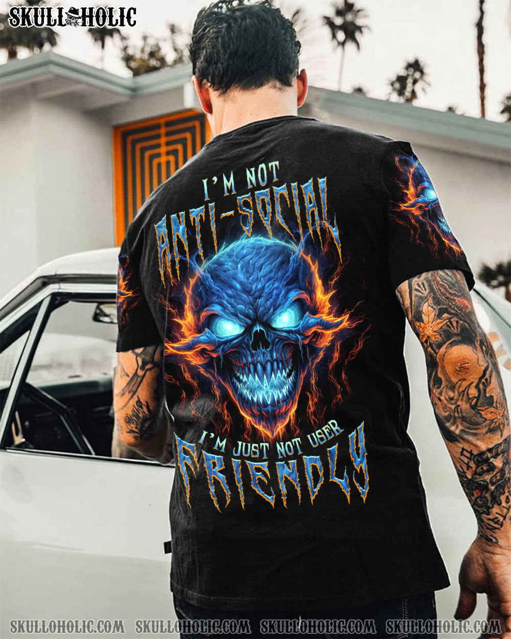 I'M NOT ANTI-SOCIAL MAD SKULL ALL OVER PRINT - TLNT2306231