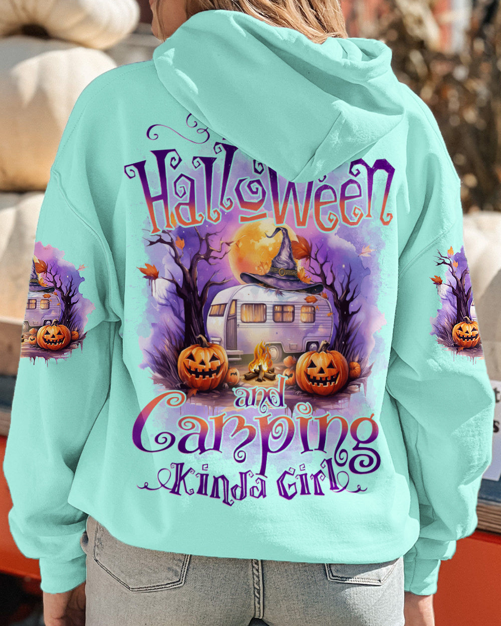 KINDA GIRL HALLOWEEN CAMPING ALL OVER PRINT - TYTD1408232
