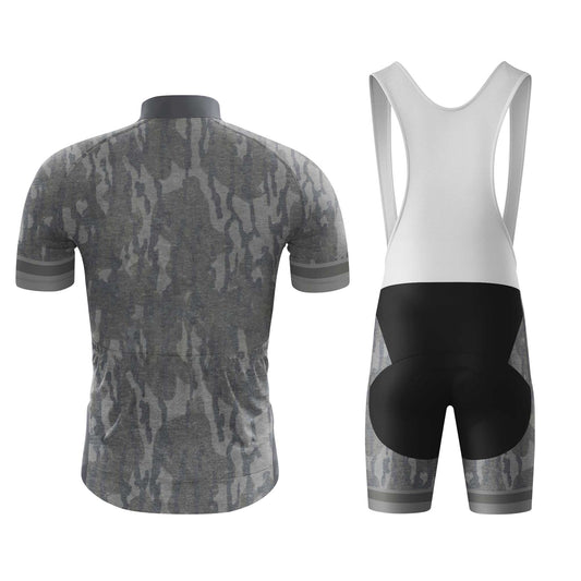 Grey Camo Men's Cycling Jersey Set, Road Bike Cycling Kit for Men, Biking Outfit, Bicycle Suit, Team Racing Uniform