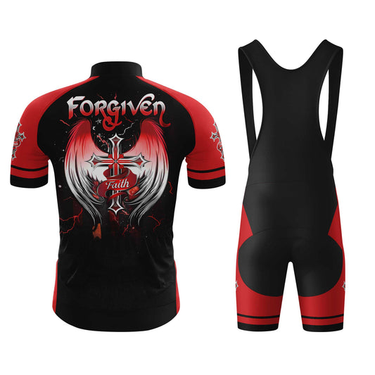 Forgiven Men's Cycling Jersey Set, Road Bike Cycling Kit for Men, Biking Outfit, Bicycle Suit, Team Racing Uniform