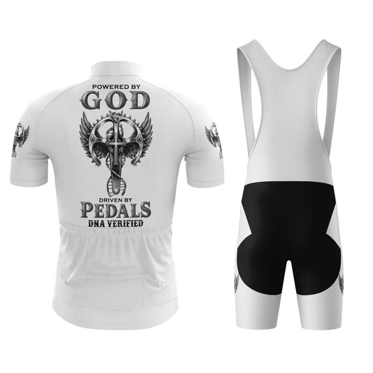 Powered By God DNA Men's Cycling Jersey Set, Road Bike Cycling Kit for Men, Biking Outfit, Bicycle Suit, Team Racing Uniform